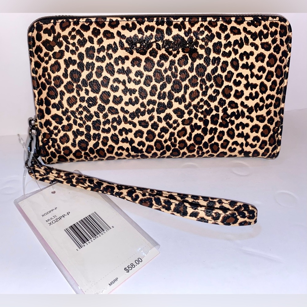 Betsey Johnson Animal Leopard Print Wristlet Clutch